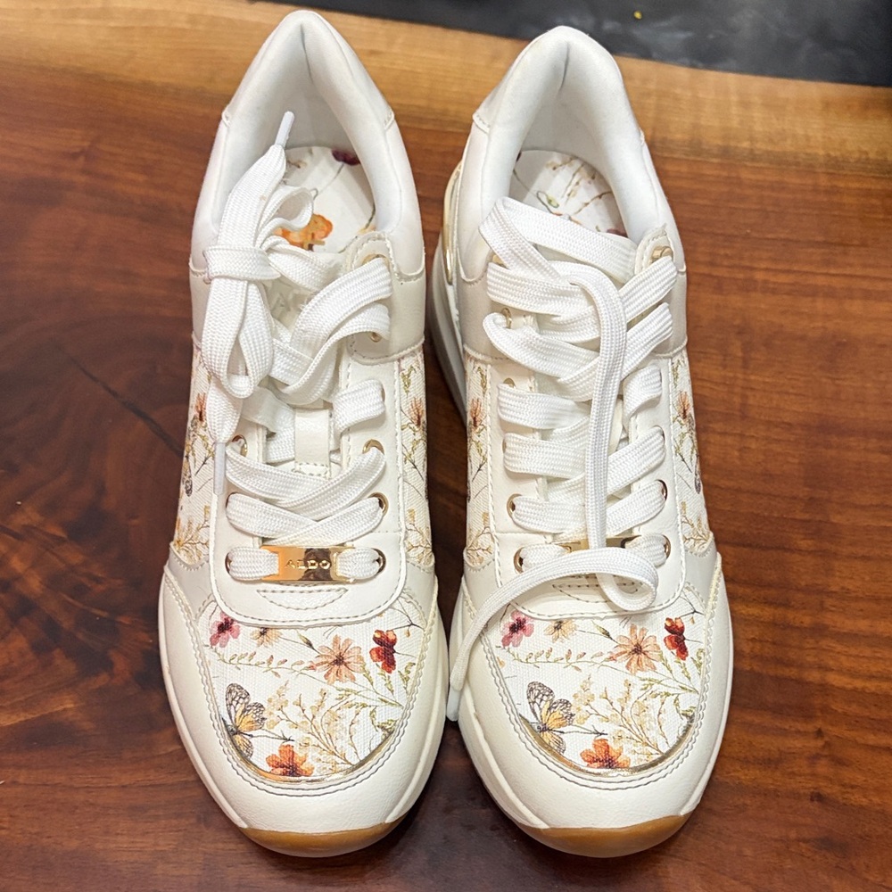 Aldo flower print platform sneakers
